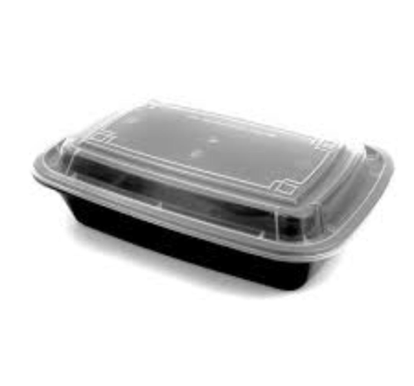 PLASTIC BLACK BASE CONTAINERS WITH LIDS